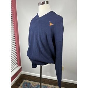 Vintage Tennis Adidas V Neck Knit Sweater Size 52 XL Made In USA UT Longhorns